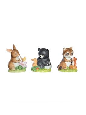 Homco Woodland Figurines #1418 Set Of 3
